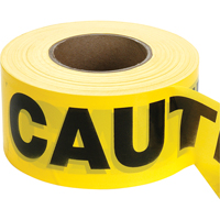 Rubans pour barricades, Anglais, 3" la x 1000' lo, 2 mils, Noir sur jaune O-Max