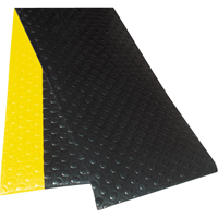 No. 417 Bubble Sof-Tred With Dyna-Shield Mats, Bubbled, 3' x 12' x 1/2", Black/Yellow, PVC O-Max