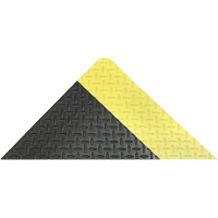 Saddle Trax Anti-Fatigue & Ergonomic Floor Mat, Diamond, 2' x 3' x 1", Black/Yellow, Vinyl O-Max