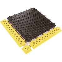 Modular Lok-Tyle No. 523 - Tile, Vinyl, 1' W x 1' L, 9/16" Thick, Black O-Max