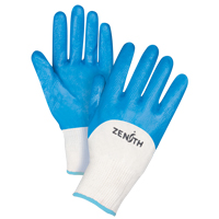 Gants enduits et tricot&eacute;s sans coutures de poids moyen, 10/T-Grand, R&ecirc;vetement Nitrile, Calibre 13, Enveloppe en Coton O-Max