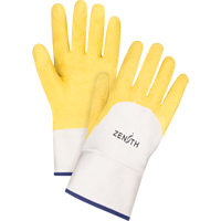 Gants enduits au fini rugueux, 10/T-Grand, R&ecirc;vetement Latex de caoutchouc, Enveloppe en Coton O-Max