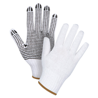Dotted String Knit Gloves, Poly/Cotton, Single Sided, 7 Gauge, Large O-Max