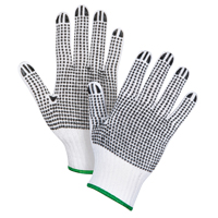 Double-Sided Dotted String Knit Gloves, Poly/Cotton, Double Sided, 7 Gauge, Medium O-Max