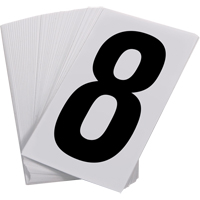 Numéros autocollants, 8, 3-1/2" h, Noir sur blanc SAO093 | O-Max