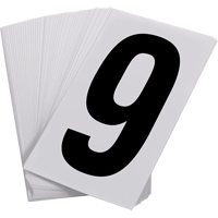 Numéros autocollants, 9, 3-1/2" h, Noir sur blanc SAO109 | O-Max