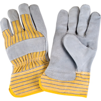 Premium Rugged Fitters Gloves, Large, Split Cowhide Palm, Cotton Inner Lining O-Max