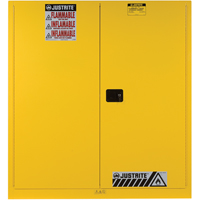 Armoires Sure-Grip EX pour entreposage de barils &agrave; la verticale, Capacit&eacute; de 60 gal. US, 2 barils, Jaune O-Max