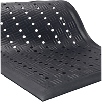 Cushion Station Mats, Slotted, 2' x 3-1/5' x 9/16", Black, Nitrile O-Max
