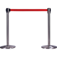 Poteau r&eacute;cepteur pour barri&egrave;res sur pieds pour le contr&ocirc;le des foules, Hauteur de 35", Acier inoxydable O-Max