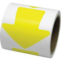 Coloured Floor Marking Decals, Arrow, 4" L x 4" W, Yellow, Vinyl O-Max