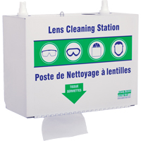 Metal Lens Cleaning Stations - Two 500ml Solutions & 1 Box of Tissue, Metal, 10.5" L x 5.5" D x 6.3" H SAY635 | O-Max