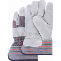 Gants d'ajusteur de premi&egrave;re qualit&eacute; &agrave; dos refendu, Moyen, Paume en Cuir de vache refendu, Doublure en Coton O-Max