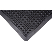 Tapis antifatigue en d&ocirc;me, &agrave; bulles, 2' x 3' x 1/2", Noir, Caoutchouc O-Max