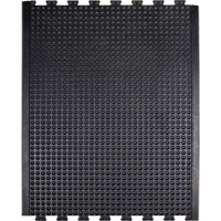 Tapis antifatigue en d&ocirc;me, &agrave; bulles, 3' x 4' x 1/2", Noir, Caoutchouc O-Max