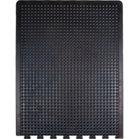 Tapis antifatigue en d&ocirc;me, &agrave; bulles, 3' x 4' x 1/2", Noir, Caoutchouc O-Max