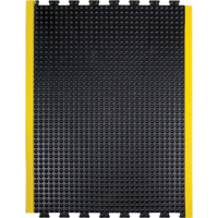 Tapis antifatigue en d&ocirc;me, &agrave; bulles, 3' x 4' x 1/2", Noir, Caoutchouc O-Max