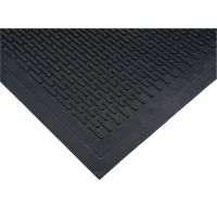 Low-Profile Matting, Rubber, Scraper Type, Solid Pattern, 3' x 5', Black SDL871 | O-Max