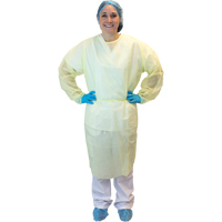 Isolation Gowns with Ties, X-Large, Yellow, Polypropylene O-Max