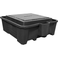 Palette de confinement avec drain, Capacit&eacute; de d&eacute;versement 385 gal., 73" x 80,5" x 29,5" O-Max