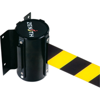 Barri&egrave;re &agrave; fixation murale, Acier, Fixation par vis, 7', Ruban Noir/Jaune O-Max