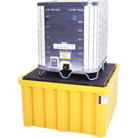 Palette antid&eacute;versement avec drain Ultra-IBC Spill Pallet , Capacit&eacute; de d&eacute;versement 400 gal. US, 58,75" x 58,75" x 33" O-Max