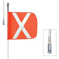 Safety Whip&reg; Heavy-Duty Whips, Threaded Mount, 8' High, Orange O-Max