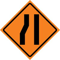 Merge Right Roll-Up Traffic Sign, 36" x 36", Vinyl, Pictogram O-Max