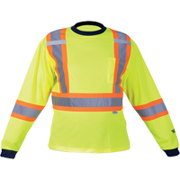 Chemise de s&eacute;curit&eacute; &agrave; manches longues, Polyester, Moyen, Jaune lime haute visibilit&eacute; O-Max