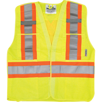 Veste de s&eacute;curit&eacute; pour la circulation, Jaune lime haute visibilit&eacute;, Moyen/Petit, Polyester O-Max