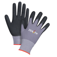 ZX-1 Premium Touchscreen Compatible Gloves, 6/X-Small, Foam Nitrile Coating, 15 Gauge, Nylon Shell O-Max