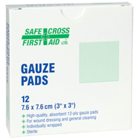 Gaze, Tampon, 3" lo x 3" la, St&eacute;rile, Dispositif m&eacute;dical Classe 1 O-Max