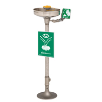 Poste de douche oculaire/faciale Axion, Installation Socle, Bol Acier inoxydable O-Max
