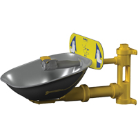 Poste de douche oculaire Halo, Installation Montage mural, Bol Acier inoxydable O-Max