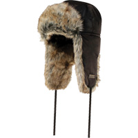 Quilted Synthetic Fur-Lined Hat, Nylon/Fur Lining, X-Large, Black SEC042 | O-Max