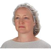 Bonnets bouffants non tiss&eacute;s, Polypropyl&egrave;ne, 21"/Grand, Blanc O-Max