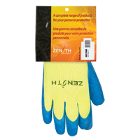 High Visibility Coated Gloves, 9, Rubber Latex Coating, 7 Gauge, Acrylic Shell O-Max