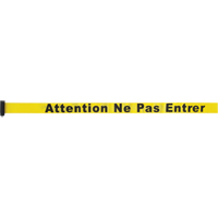 Tape Cassette for Build-Your-Own Crowd Control Barriers, Attention ne pas entrer, 7', Yellow Tape O-Max