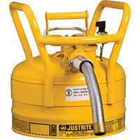 D.O.T. AccuFlow™ Safety Cans, Type II, Steel, 2.5 US gal., Yellow, FM Approved SED122 | O-Max