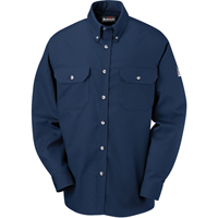 Flame-Resistant Dress Uniform Shirts, Small, Navy Blue O-Max