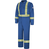 Flame-Resistant Premium Coveralls with Reflective Trim, Size 38, Royal Blue, 12.2 cal/cm² O-Max