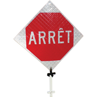 Enseigne sur poteau  Arr&ecirc;t , 24" x 24", Aluminium, Français O-Max