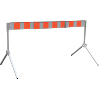 Barricade de rue, En A, 6' lo x 5-1/2" h, Orange/Blanc O-Max