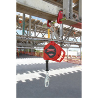 Cordage de s&eacute;curit&eacute; autor&eacute;tractable Rebel, 33', Acier galvanis&eacute;, Pivotant O-Max