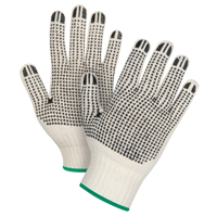 Heavyweight Double-Sided Dotted String Knit Gloves, Poly/Cotton, Double Sided, 7 Gauge, Medium O-Max
