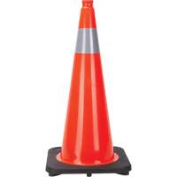 C&ocirc;ne de signalisation, 28", Orange, Bande(s) r&eacute;fl&eacute;chissante(s) 4" O-Max