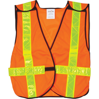 Veste de sécurité d'usage standard, Orange haute visibilité, Grand, Polyester SEF094 | O-Max