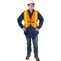 Veste de s&eacute;curit&eacute; d'usage standard, Orange haute visibilit&eacute;, Moyen, Polyester O-Max
