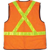 Veste de sécurité pour la circulation détachable en cinq points, Orange haute visibilité, Grand, Polyester, CSA Z96 classe 2 - niveau 2 SEF098 | O-Max