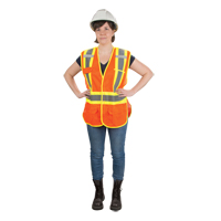 Veste d'arpenteur haute visibilit&eacute;, conforme &agrave; la CSA, Orange haute visibilit&eacute;, Moyen, Polyester O-Max